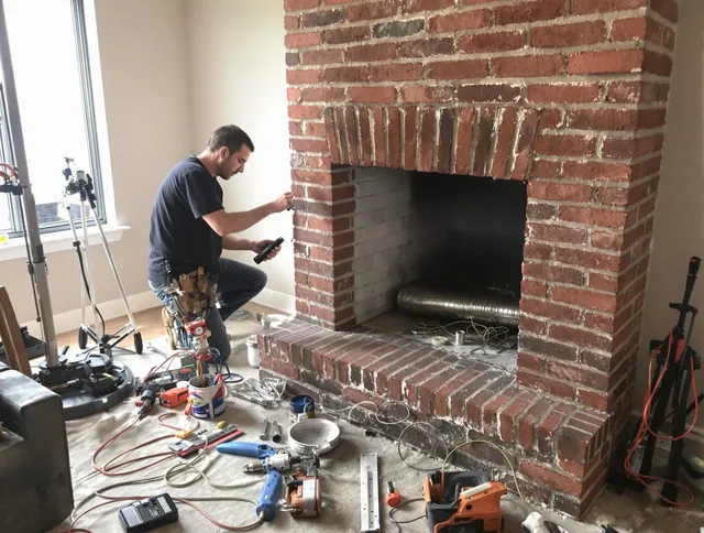 Bradenton Chimney Sweep specialist finalizing chimney liner service in Bradenton, FL