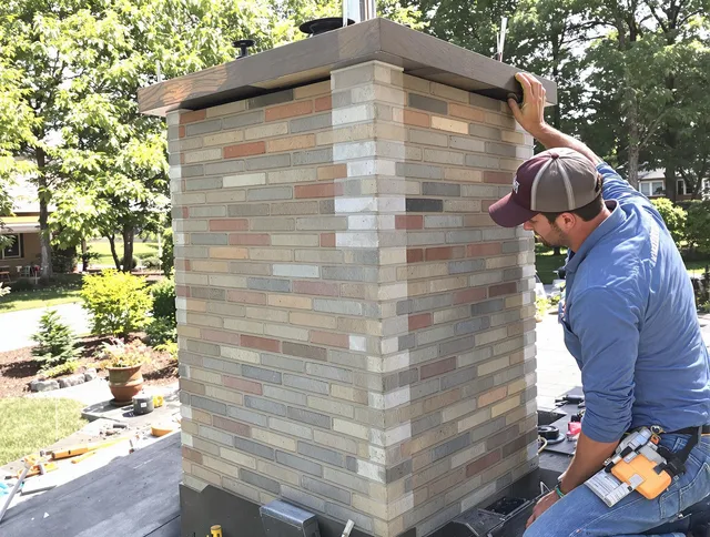 Bradenton Chimney Sweep completing a modern chimney remodel in Bradenton, FL
