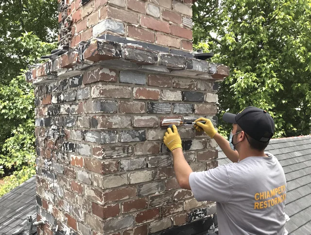 In-progress chimney restoration by Bradenton Chimney Sweep in Bradenton, FL