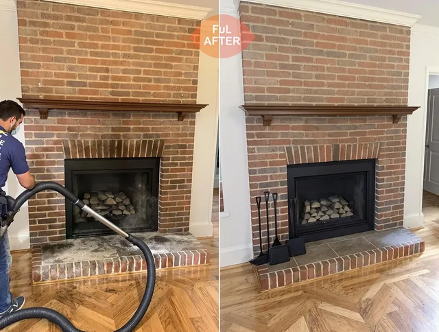 Bradenton Chimney Sweep carefully sanitizing a fireplace in Bradenton, FL